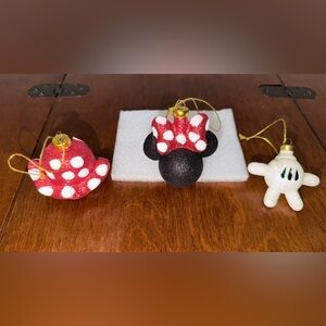 Minnie Mouse Red and Black Ornament Set